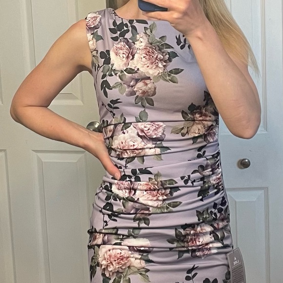 Purple/violet cocktail wedding or work dress le chateau small - Picture 4 of 8